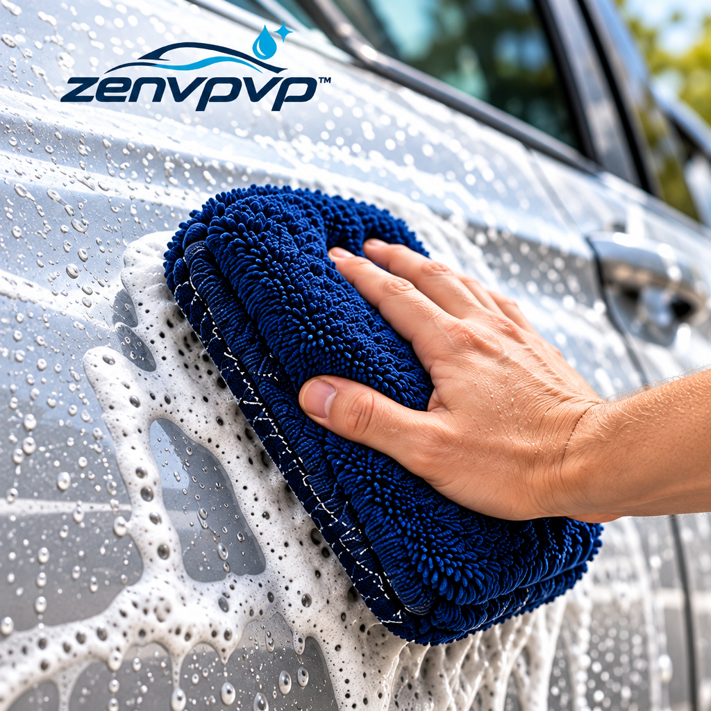 zenvpvp™ Microfiber Car Wash Mitt & Pad Kit — 6-Piece Exterior Washing Set