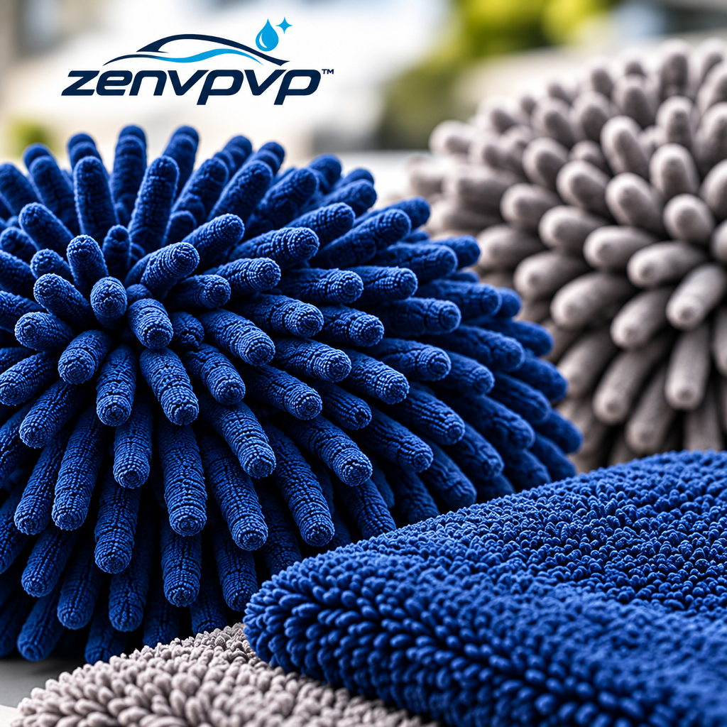 zenvpvp™ Microfiber Car Wash Mitt & Pad Kit — 6-Piece Exterior Washing Set