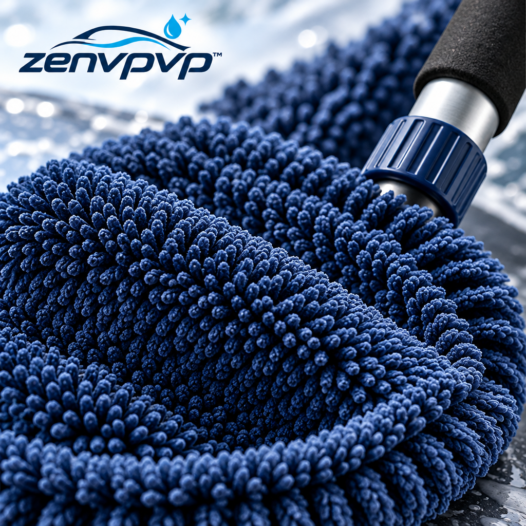 zenvpvp™ Telescoping Microfiber Car Wash Mop — 6-Piece Long-Reach Cleaning Kit