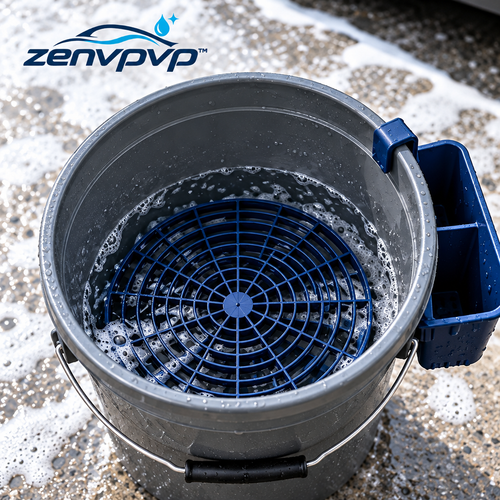 zenvpvp™ 5-Gallon Car Wash Bucket Kit — Dirt Separator, Lid & Tool Caddy