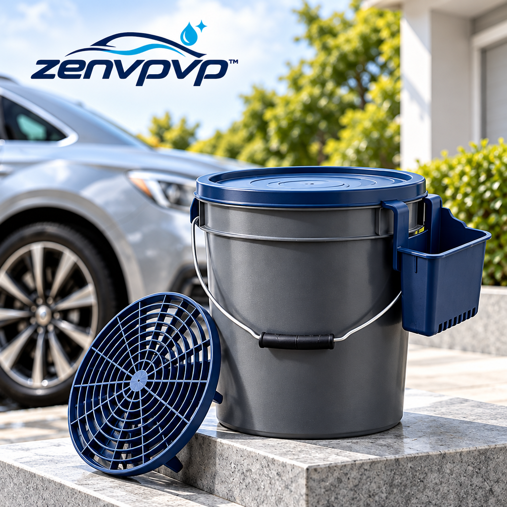zenvpvp™ 5-Gallon Car Wash Bucket Kit — Dirt Separator, Lid & Tool Caddy