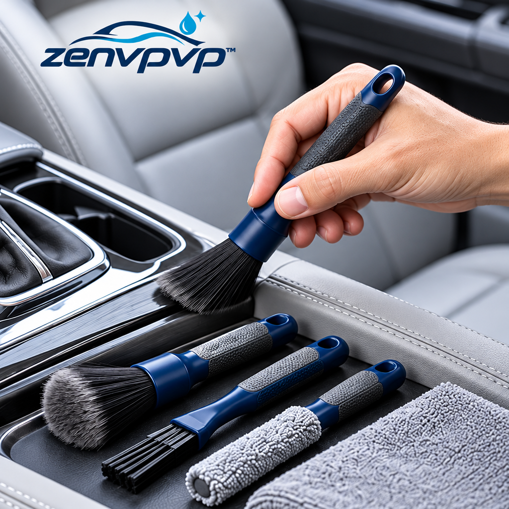 zenvpvp™ Interior Detailing Brush Set — 7-Piece Dashboard, Vent & Trim Cleaning Kit