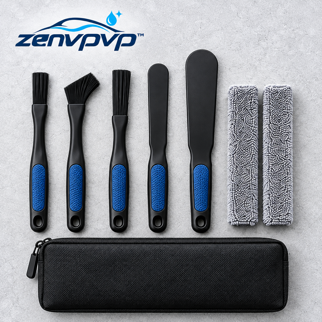 zenvpvp™ Seat Crevice & Console Cleaning Kit — 8-Piece Narrow-Gap Detailing Set