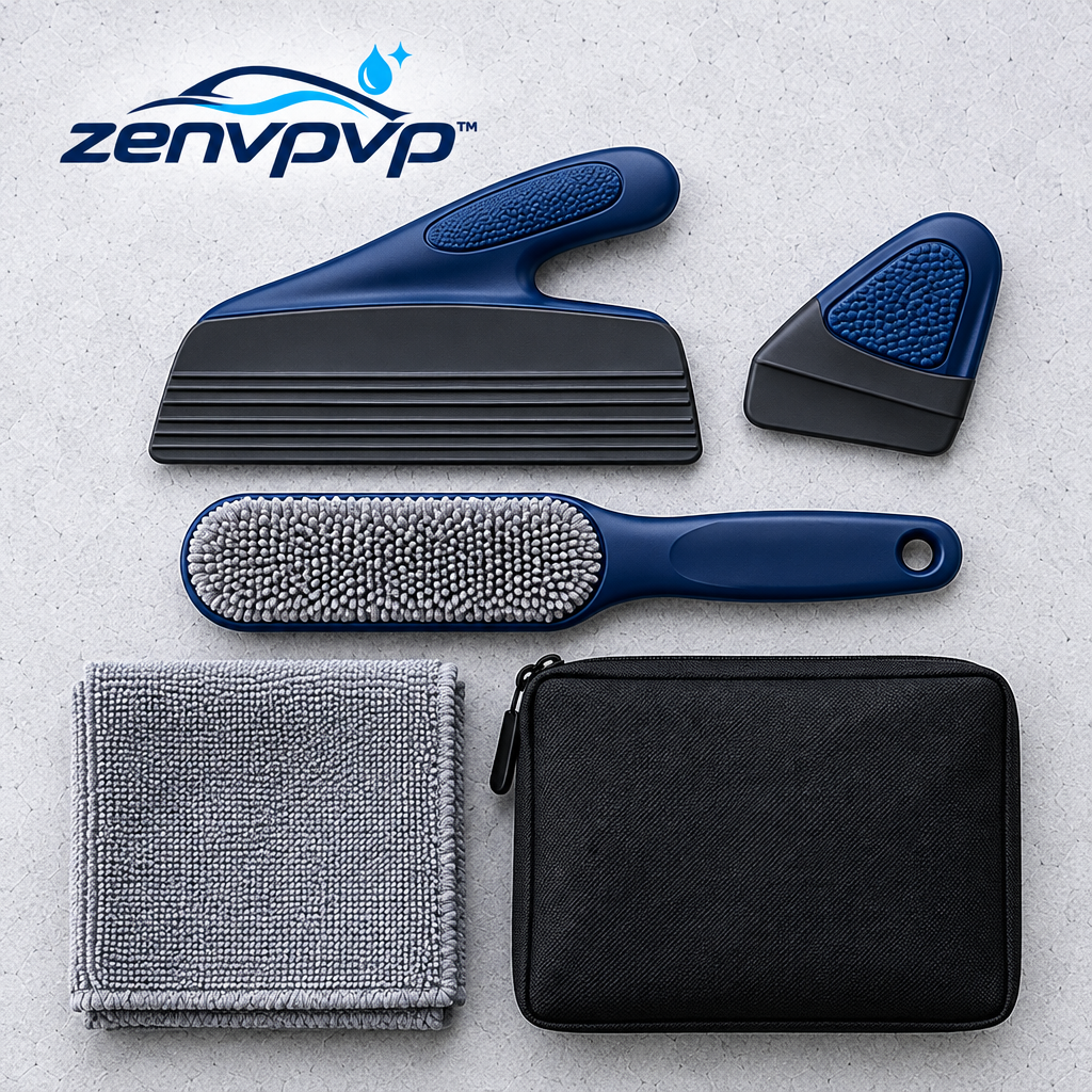 zenvpvp™ Manual Pet Hair Removal Kit — 5-Piece Car Seat & Carpet Cleaning Set