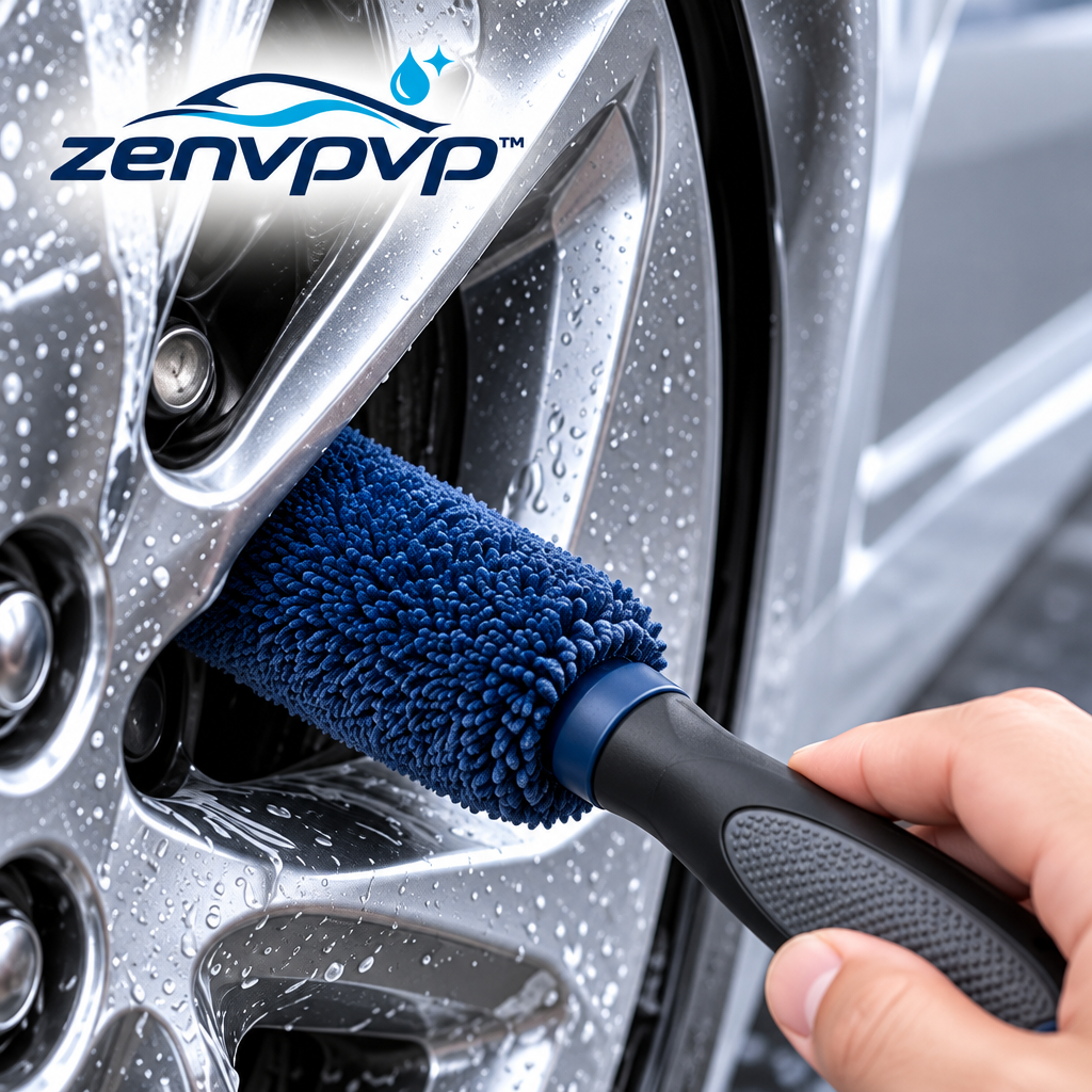 zenvpvp™ Wheel Barrel Cleaning Brush Kit — 5-Piece Microfiber Rim Detailing Set