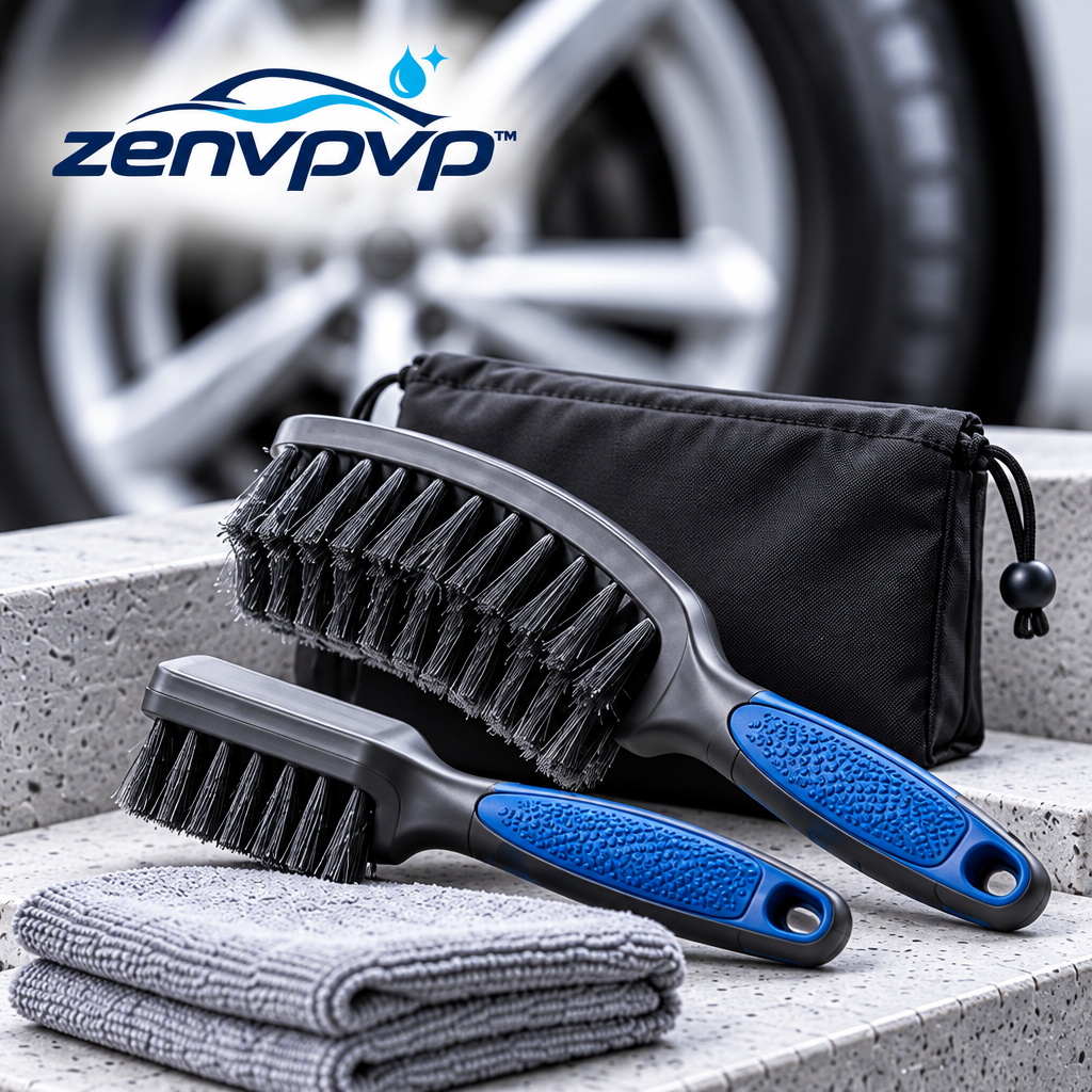 zenvpvp™ Tire Sidewall Scrub Brush Kit — 5-Piece Tire & Floor Mat Cleaning Set