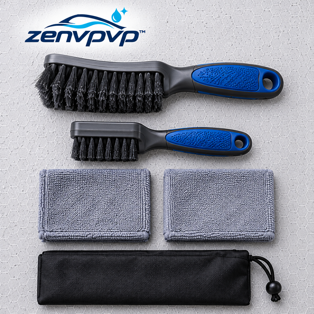 zenvpvp™ Tire Sidewall Scrub Brush Kit — 5-Piece Tire & Floor Mat Cleaning Set