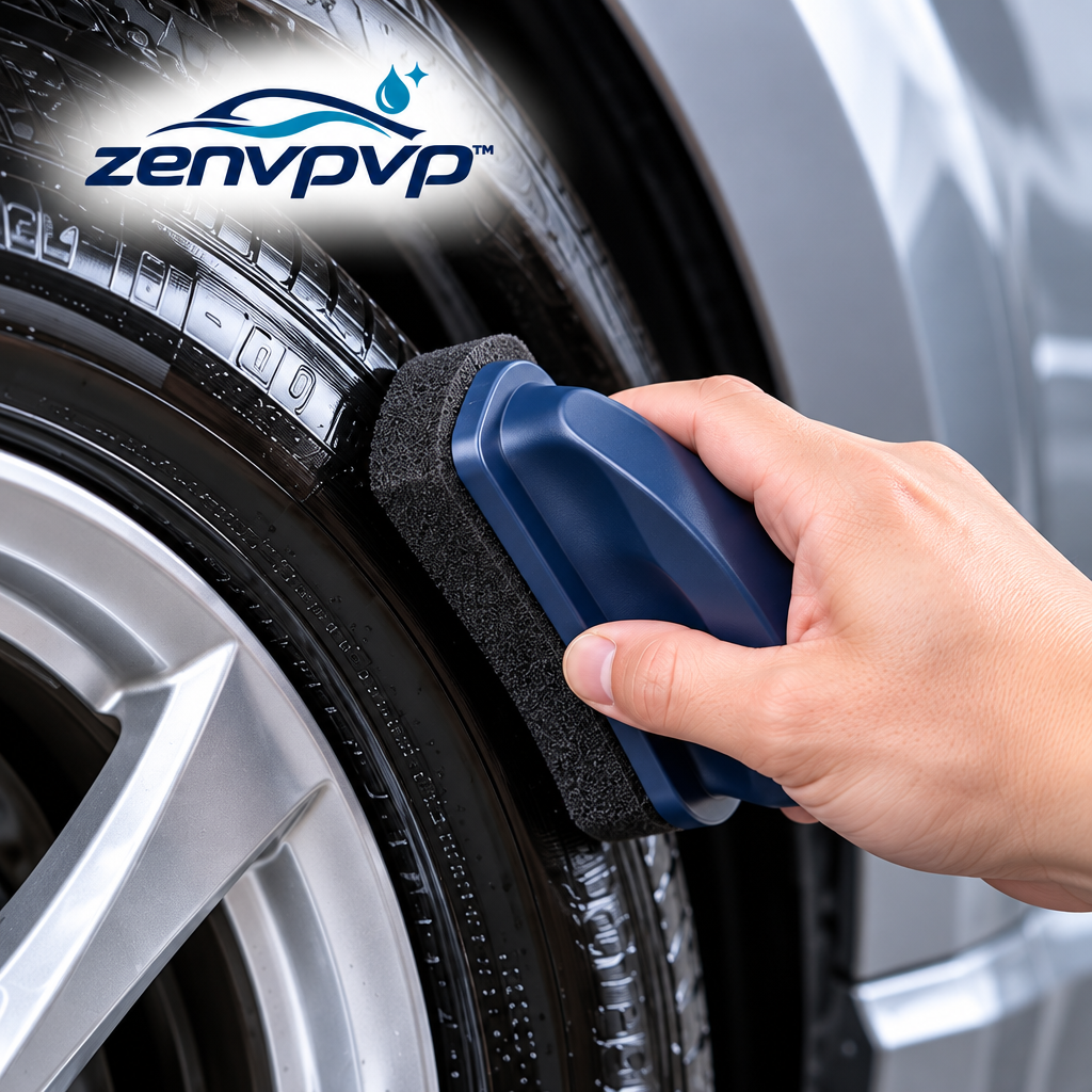 zenvpvp™ Tire Dressing Applicator Kit — 9-Piece Contoured Foam Pad Set