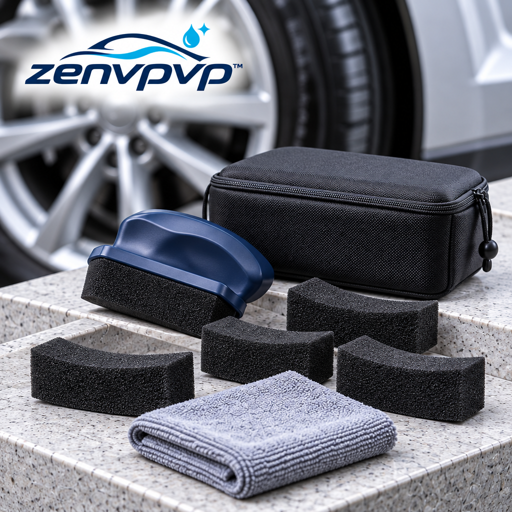 zenvpvp™ Tire Dressing Applicator Kit — 9-Piece Contoured Foam Pad Set