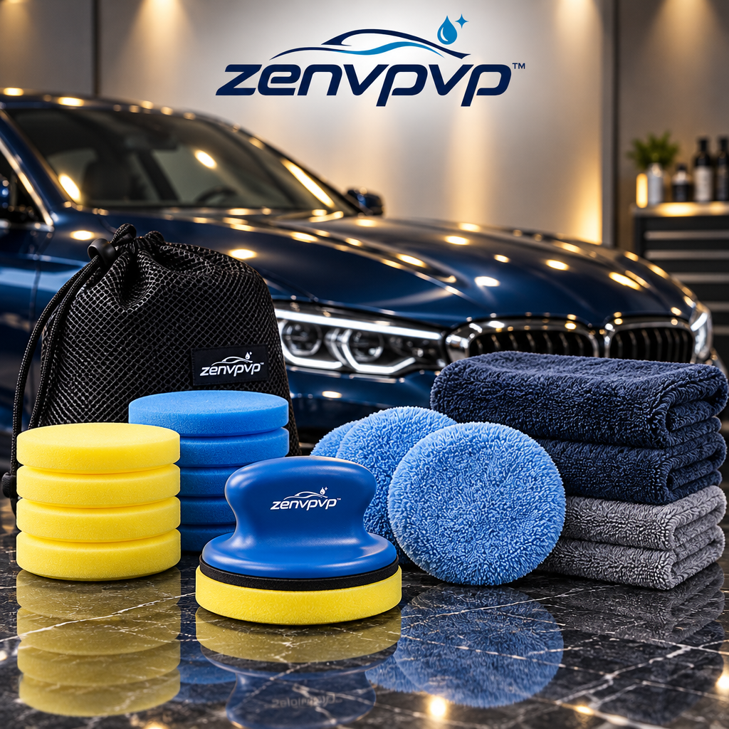 zenvpvp™ Hand Wax Applicator & Buffing Kit — 15-Piece Manual Finish Care Set