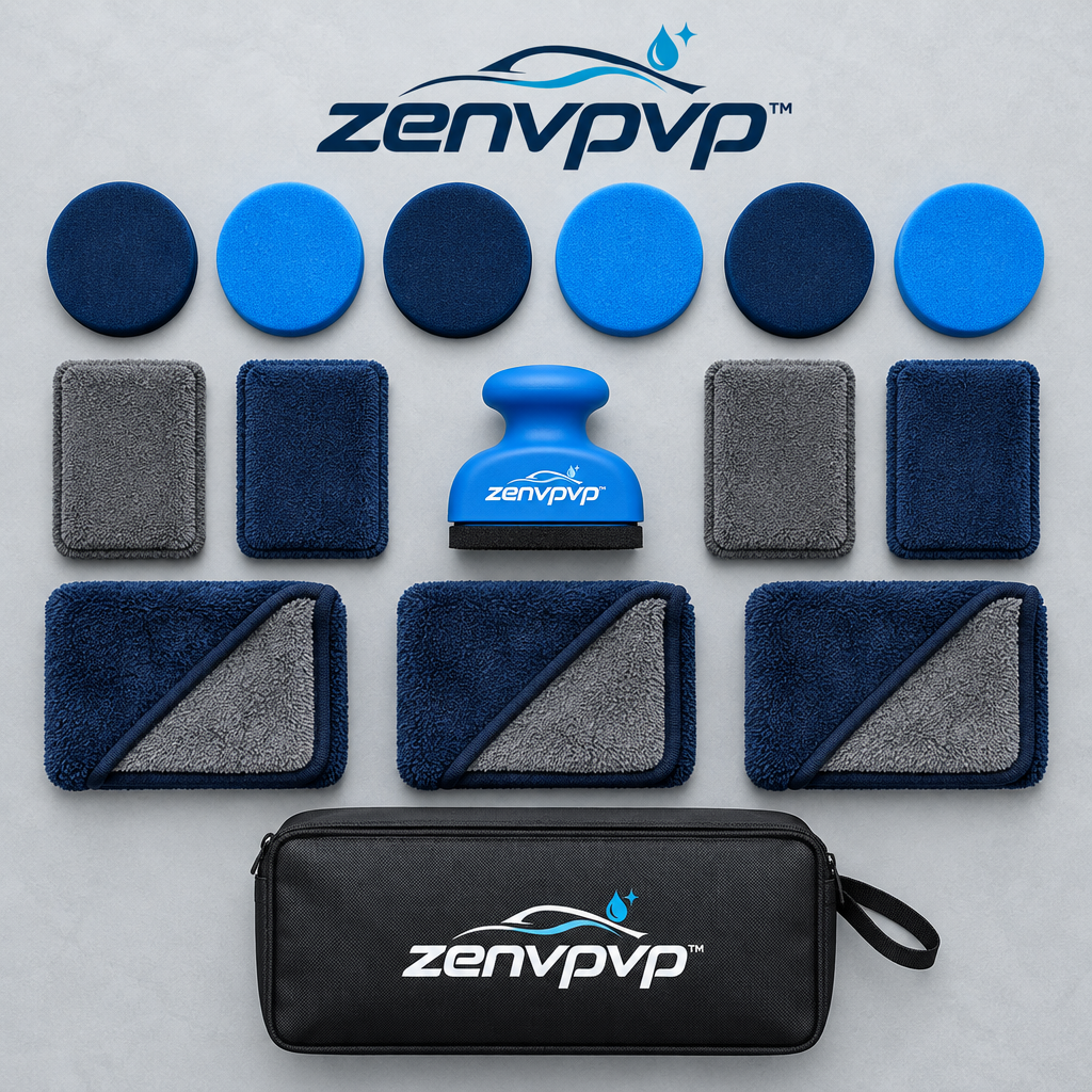 zenvpvp™ Hand Wax Applicator & Buffing Kit — 15-Piece Manual Finish Care Set