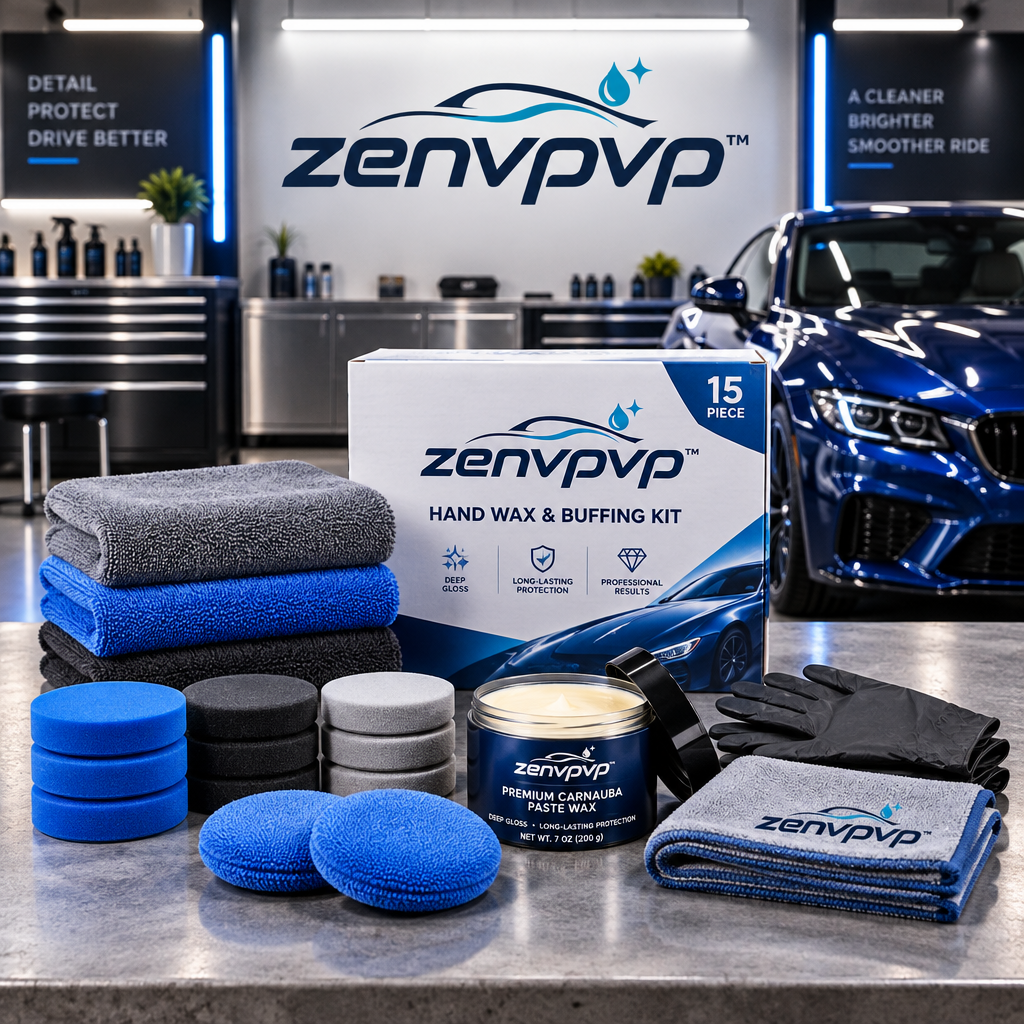 zenvpvp™ Hand Wax Applicator & Buffing Kit — 15-Piece Manual Finish Care Set