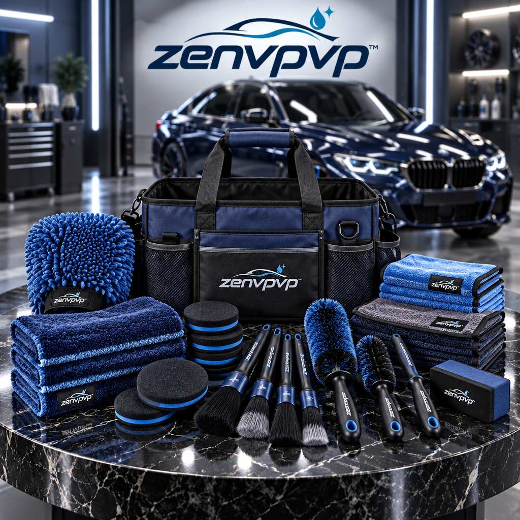 zenvpvp™ Complete Manual Car Cleaning Kit — 16-Piece Interior & Exterior Tool Set