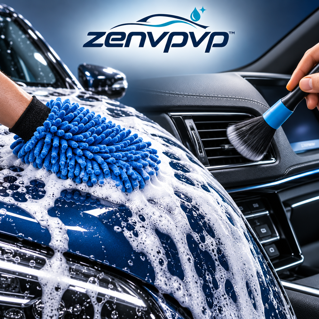 zenvpvp™ Complete Manual Car Cleaning Kit — 16-Piece Interior & Exterior Tool Set