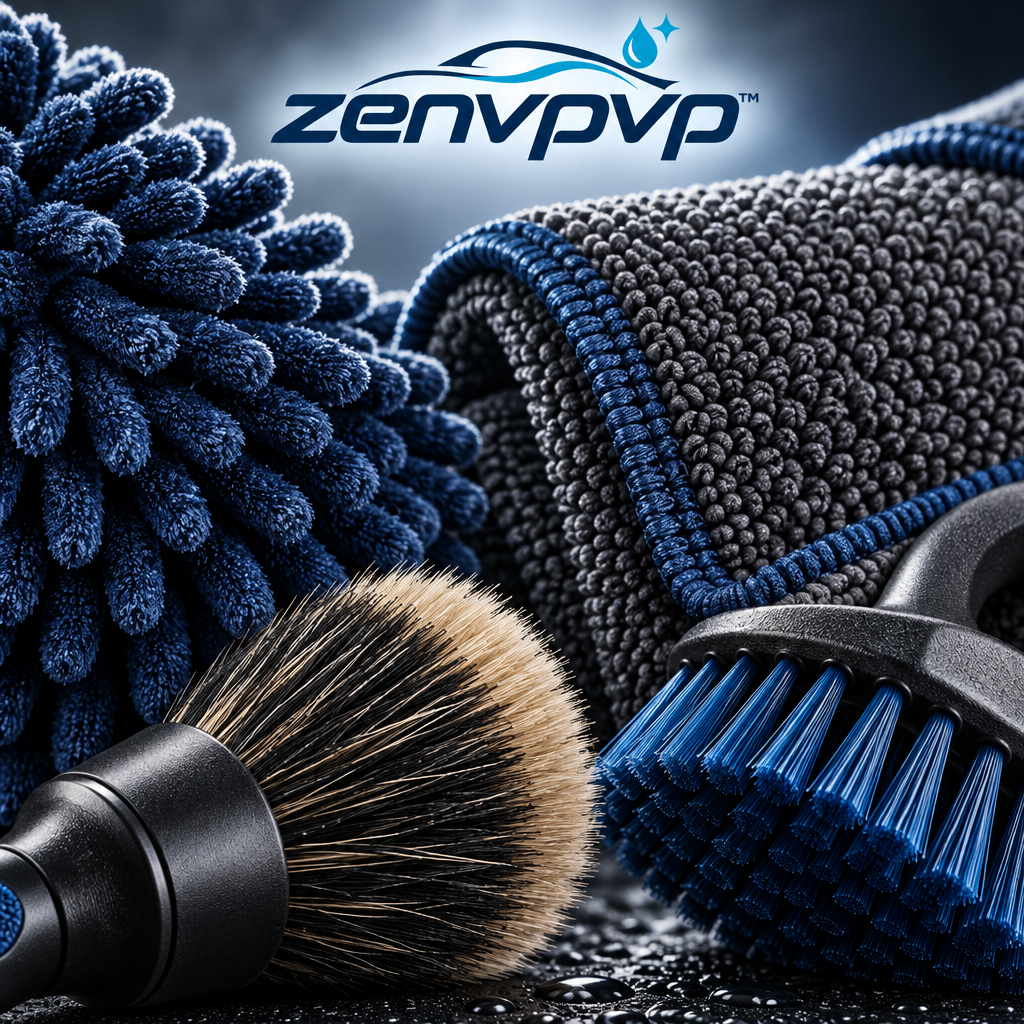 zenvpvp™ Complete Manual Car Cleaning Kit — 16-Piece Interior & Exterior Tool Set
