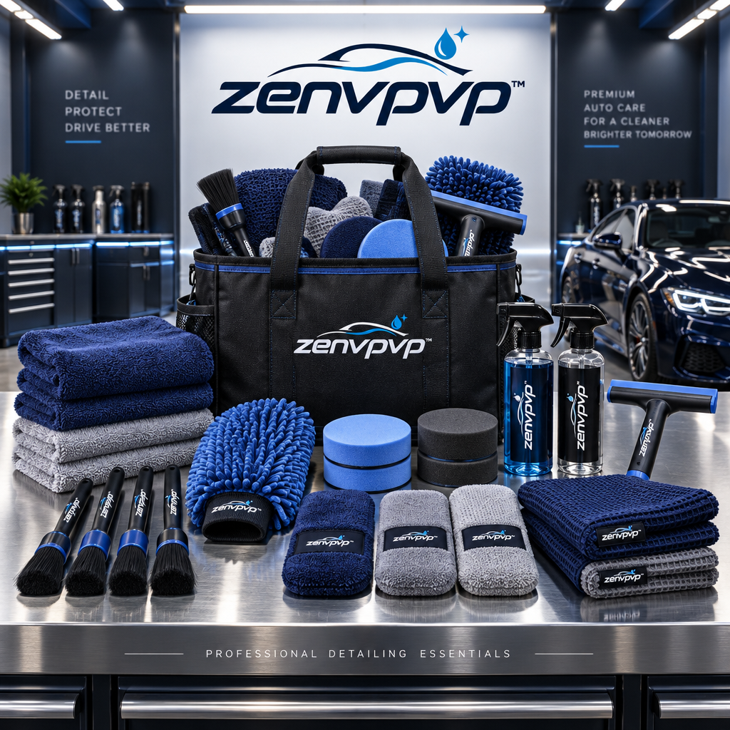 zenvpvp™ Complete Manual Car Cleaning Kit — 16-Piece Interior & Exterior Tool Set